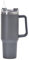 Vaso de 40 oz con asa, taza de café de 40 oz, taza térmica con pajita y asa, de acero inoxidable de doble pared para bebidas frías calientes, vaso de vacío (gris, 40 oz)