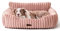 MEWOOFUN Hundesofabett - Katzenbetten für Hauskatzen Weich und Flauschig, Katzensofabett Kleines Hundebett für Hunde und Katzen, Beruhigendes Hundebett (Rosa, 91x72x30cm)