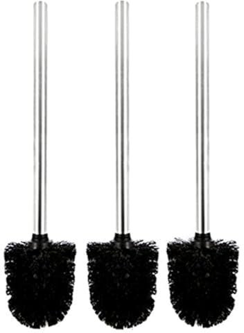 LUOEM 3pcs Toilet Brush Plastic Toilet Brushes with Stainless Steel Handle