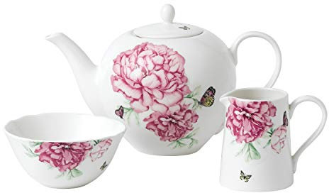 Royal Albert Miranda Kerr Everyday 40034006 Teekanne, Zucker & Creme, 3-teiliges Set, Weiß, Porzellan, Teeset