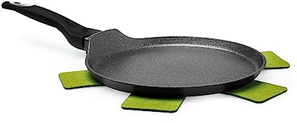 Excelsa EcoEnergy Crepiera Antiaderente, Alluminio, Nero