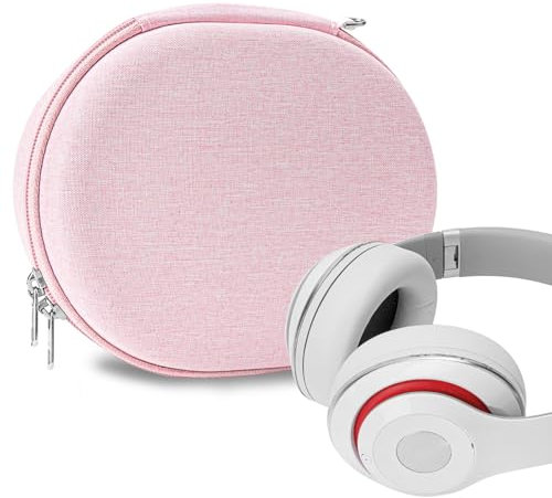 Geekria NOVA Headphones Case Compatible with Beats Studio Pro/3 Wireless/2, Replacement Hard Shell Travel Carrying Bag with Cable Storage (Pink)