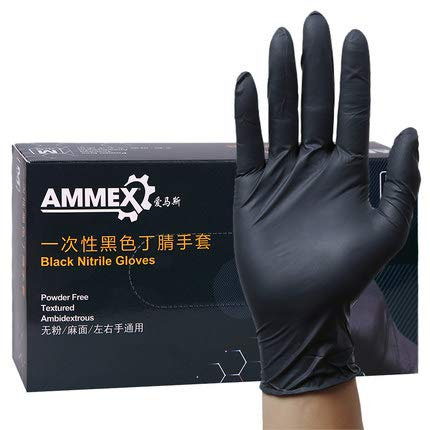 TOPIND Lot de 100 gants jetables en nitrile sans poudre en latex non stériles et ambidextres non biodégradables réutilisables(L)