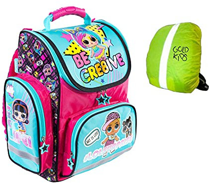 Rucksack Schulrucksack Kinderrucksack 1. Klasse Grundschule Schule Ranzen LOL Motiv inkl Regenschutz