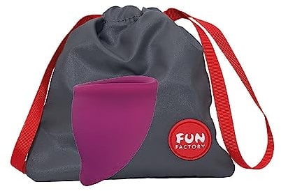 Fun Factory FUN CUP SIZE B - 1 Coupe menstruelle de forme ergonomique, Taille B/Grand - Silicone Médical - Avec une pochette (Violet)