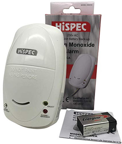 Interconnectable Mains Carbon Detector with 85dB Alarm: Easy install Fast Fix Base and 9V Back Up Battery Included. Test function and Hush Feature