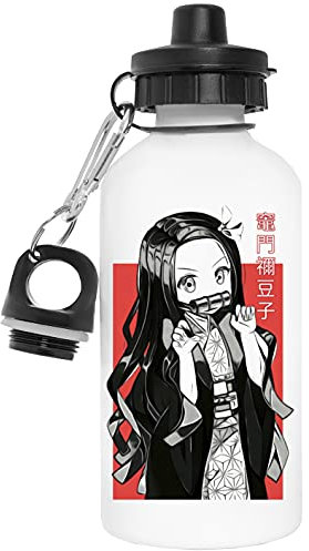 BIOCLOD Nezuko Kamado Réutilisable Blanc Aluminium Bouteille d'eau Reusable White Water Bottle