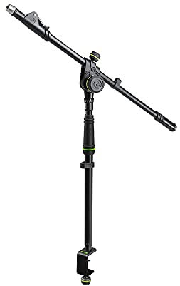 Gravity MS 0200 SET1 - Mikrofonstange für Tischmontage inkl. Tischklemme und Galgen, Höhenverstellung bis 600 mm, schwarz