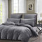 Boqingzhu Flanell Winter Bettwäsche 155×220cm Plüsch Biber Grau Warm Kuschelig Flauschig Bettwäsche Teddy Fleece Samt Cashmere Touch Bettbezug 155×220cm mit Reißverschluss