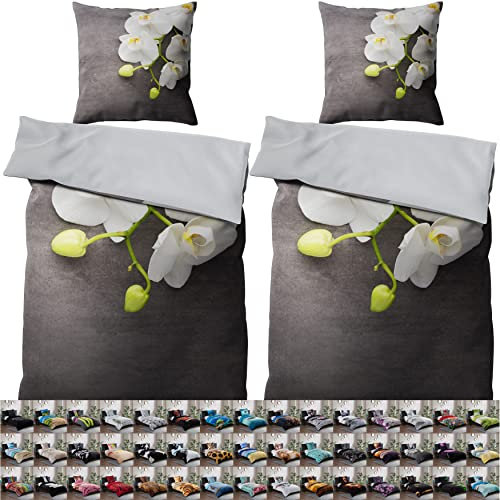 Sanilo® Bettwäsche 135x200 cm, 100% feinste Baumwolle, 4-teilig, Bettbezug, Kissenbezug 80x80cm, Oeko-TEX Zertifiziert (4-teilig 135x200 cm, Pretty)
