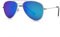 COASION Kinder Pilotenbrille mit Edelstahl Metall Gestell, verspiegelt oder getönt, Fliegerbrille, Sonnenbrille (A4 Silberrahmen/blaugrünes Spiegelobjektiv)