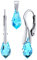SILVEGO Juego de joyas para mujer de plata de ley 925 con cristales de Swarovski, pendientes y colgante, color Aguamarina