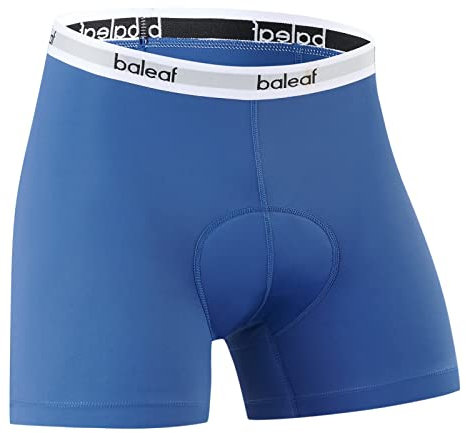 BALEAF Radunterhose Herren Gepolstert 4D Radlerhose Gepolstert Kurz Fahrradunterhose Fahrrad Unterwäsche Radlerunterhose mit Sitzpolster MTB Unterhose Radfahrunterhose Blau 2XL