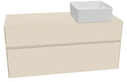 Villeroy & Boch Collaro Waschbeckenunterschrank 1200x548x500 mm, 4 Auszüge, für Waschbecken rechts, C04300, Farbe: Front/Korpus: Glossy White, Griff: White Matt