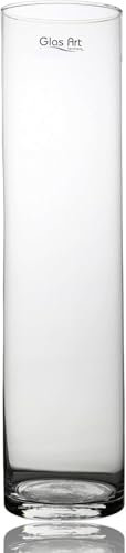 Glas Vase Deko-Vase Klarglas Zylinder gerade, 30-50cm hoch, Wohnzimmer (40x10cm)
