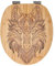 banjado® Hochwertig gravierter Design WC Sitz Bambus Absenkautomatik Wolf/Toilettendeckel mit Absenkautomatik Holz/Bambus Klodeckel/WC-Sitz für alle gängigen Toiletten