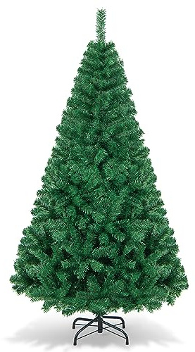 SOARS Albero di Natale Artificiale in PVC, con Supporto in Metallo Resistente, Alberi di Natale Pieghevoli e Portatili, Senza Luce, 650 Rami, per Casa, Ufficio, Scuola, Centro Commerciale (180 CM)
