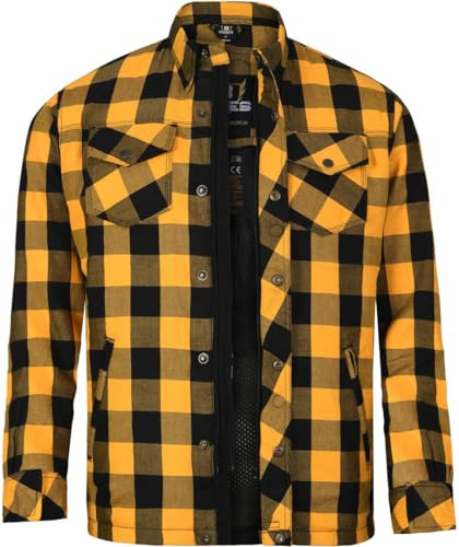 Bores Lumberjack Basic Motorrad Hemd, gelb/schwarz, XL