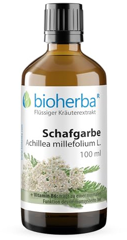 Schafgarbe Tropfen, Tinktur 100 ml – Achillea millefolium L., Vegan, hochwertiger Pflanzenextrakt von BIOHERBA PZN 17187451