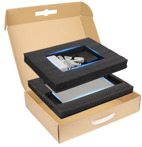 DERZIFUN Laptop Shipping Boxes with Foam, Medium Cardboard Mailer Boxes, Packaging Boxes for 10-17 Laptop, Tablet PC