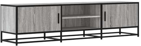 vidaXL Meuble TV Sonoma Gris 160x35x41 cm Bois d'ingénierie et métal, Banc TV, Meuble HiFi, Centre de Divertissement, Buffet TV, Meuble multimédia