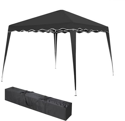 Faltbarer Pavillon 3x3m inkl. Tasche | wasserabweisend, UV 50+ Schutz | Pop Up Zelt, Faltpavillon Gartenzelt, Partyzelt, Capri | Klicksystem Metall-Gestänge (Grau)