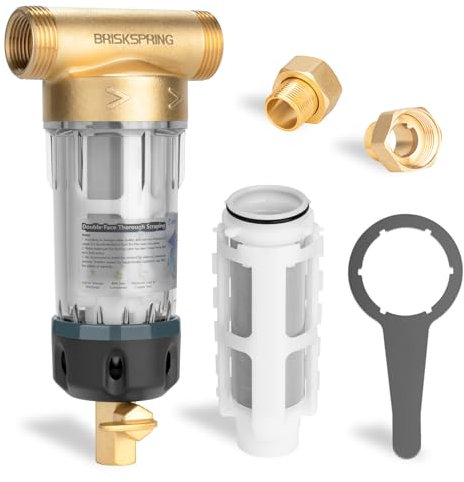 Wasser Vorfilter Sedimentfilter mit Schaber, Spin Down Sedimentfilter für Brunnenwasser, 40 Mikron, G 1 - G3/4 adapter