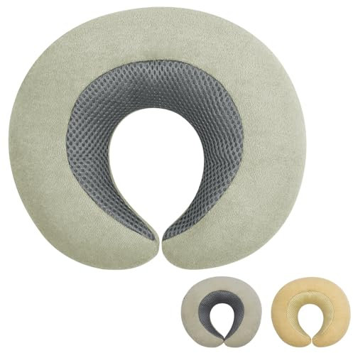 Alaoo Baby Reisekissen, Babybett Kopf- und Nackenstützkissen Reiseautositz, Baby Travel Pillow, U-förmiges Nackenkissen für Kinderwagen, Autositz, Stroller (Grau)
