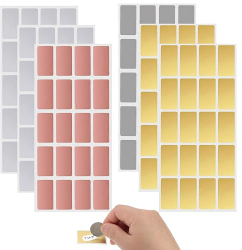 BDEPSTR Adesivi Gratta e Vinci,120 Pezzi Gratta e Vinci Personalizzato,Scratch Sticker,per Regalo Biglietto Fai da Te per Matrimoni Natale Compleanni