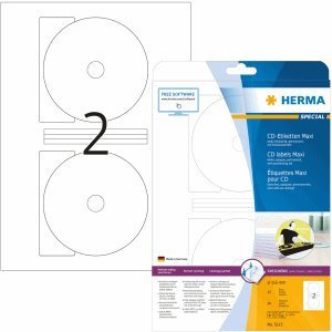 HERMA CD-Etiketten Maxi weiß Durchmesser 116mm Special A4 VE=50 Stück