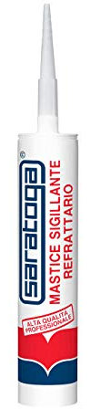 Saratoga - Mastice Refrattario, Sigillante termico specifico per alte temperature, Bianco