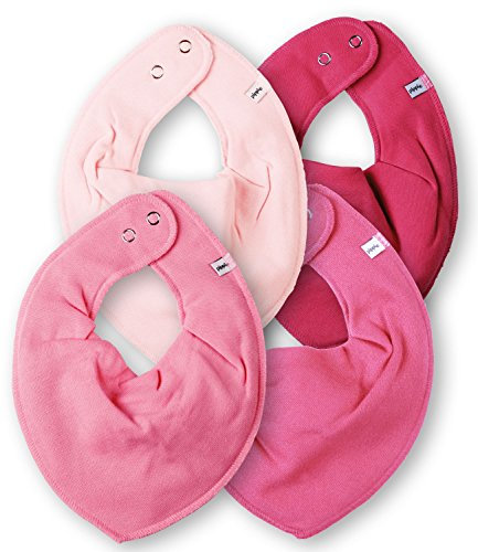 Pippi Halstuch 4er Set Baby Halstücher Dreieckstücher für Mädchen + Jungen (Pink)