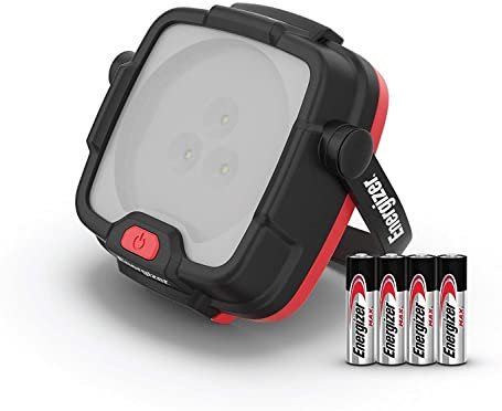 Energizer LED Work Light 250 Lumens of Bright LED, IPX4 Water-Resistant, up to 8 Hours, 4 AA Alkaline Batteries (Included)