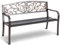 GYMAX Gartenbank Metall, Parkbank für 2-3 Sitzer, Sitzbank mit Armlehnen & Rückenlehne, Ruhebank bis 280 kg belastbar, Terrassenbank für Garten & Balkon, 126 x 60 x 85 cm (Bronze)