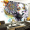 YXTSmurals Fototapete Selbstklebende 3D Effekt Farbe Graffiti Frau 3D Tapete Wandtapete Art Poster Wohnzimmer Kinderzimmer Tv Hintergrund Wanddeko Wandbilder