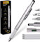 UMEINAC Multitool Pen, 7 in 1 Multitool Tech Tool Pen for Men, Construction Tools Gadget Stocking Stuffers Gifts for Dad Husband Father - Silver