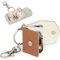 Wanapix | Porte-clés Mini Livre Personnalisé | Album Photo 18 Pages (9 feuilles doubles) | Mini Livre Stockage de Photo | Cadeau Original | 3,9 cm x 3,8 cm | Simili Cuir Marron
