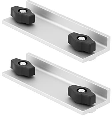 POWERTEC 71696 4-59/64 Universal Long Stop Kit, T Track Stop Block for T-Track Woodworking, Sanding, and Routing, 2PK