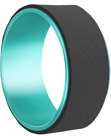 FM2018XSL Yoga Rad Wheel Hilfsmittel rutschfeste, stabile Stützrolle 12,6 Durchmesser×5 Breite （ Schwarz/Grün ）