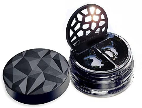 Lensbix Kontaktlinsenbehälter Geometric. Erwachsenes Accessoire mit futuristischem 3D Deckeldesign. Das stilvolle Geschenk für alle die gerne Linsen tragen. (No19 Black)