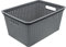 HRB Aufbewahrungsbox Lagerbox Box Korb in Rattan-Optik, 15 Liter, 39x28x18 cm Kiste Modern (1 Stück, Grau)