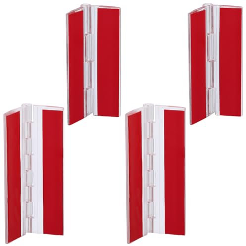 GORGECRAFT 4 pièces 2 tailles Charnière Acrylique Auto-Adhésive en Plastique Transparent Mini Outils de Charnière Pliante Petite Charnière de Piano Continue pour Armoire Tiroir Meubles 75x44mm