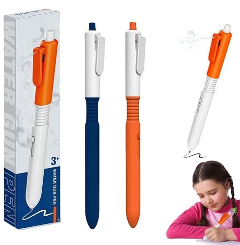 2PCS Prank Squirt Water Pen,Magic Writable Water Spray Toy Pen,2-in-1 Water Spray Prank Toy Pen,Funny Water Spray Pens Prank,Ballpoint with Sprinkler,Water Gun Pen,Practical Jokes for Adults