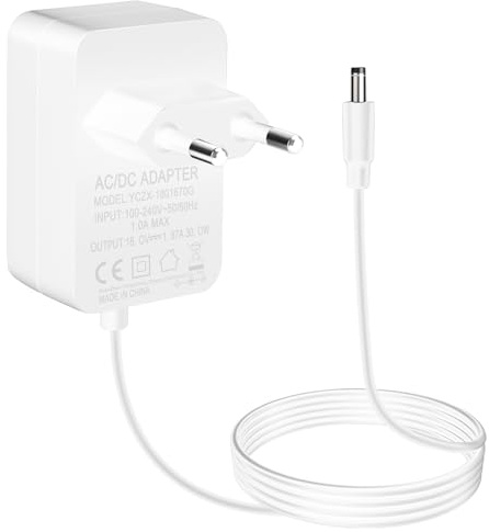 30W Netzteil Ladegerät Ersatz für Echo (3./4. Gen), 18V1.67A Compatible with Echo Dot 3/4 Gen 1.5M Netzkabel, Kompatibel mit Alexa (Weiß)