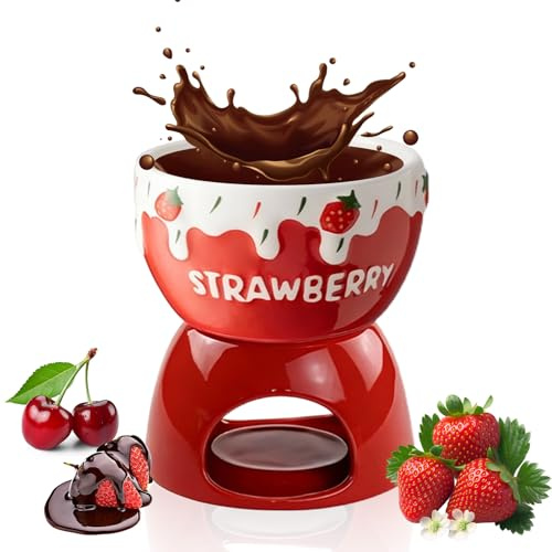 QIANAI Schokofondue, Chocolate Fondue Mug, Tassen Fondue, Tasse Schokolade Schmelzen, Schokofondue Teelicht, Wird Zum Schmelzen Von Schokolade, Butter und Käse Verwendet