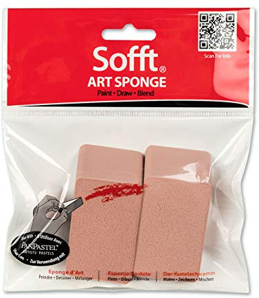 PanPastel Sofft Tool 61031 Flat Angle Slice Sponge Pack of 2 for Artist Painting Pastels
