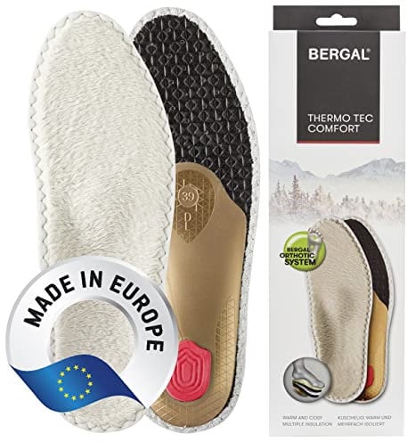 BERGAL THERMO TEC FUSSBETT 1 Paar Wintersohlen mit Fußbett mit Aluminium-Kälte-Isolierung, Winter-Einlagen mit Mehrfach-Kälteisolierung, Schuheinlagen, Thermosohle
