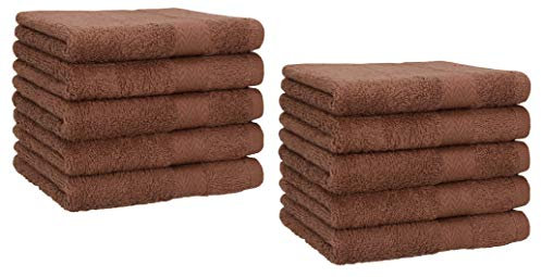 Betz 10er Premium Gästehandtücher-Set - Gesichtstücher-Set - Handtücher-Set - Händehandtücher - 30 x 50cm - nuss