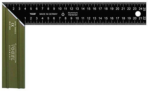 Vogel Germany Winkel (Messbereich 250 mm, gehärtete Aluklinge HRB 70, für Schreiner- und Schlosserarbeiten, mit 45° Gehrungsschnitt) 504033-2