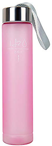 Sports Water Bottle BPA Free Plastic Wide Mouth Slim Frosted Cup with Leak-proof Lid for Running Gym Yoga Outdoors 280ml